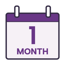 1 month calendar icon.