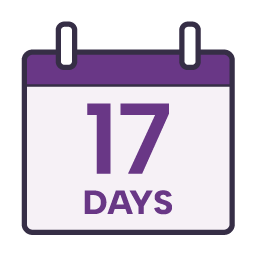 17 days calendar icon.