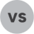 Gray circle icon with vs text.