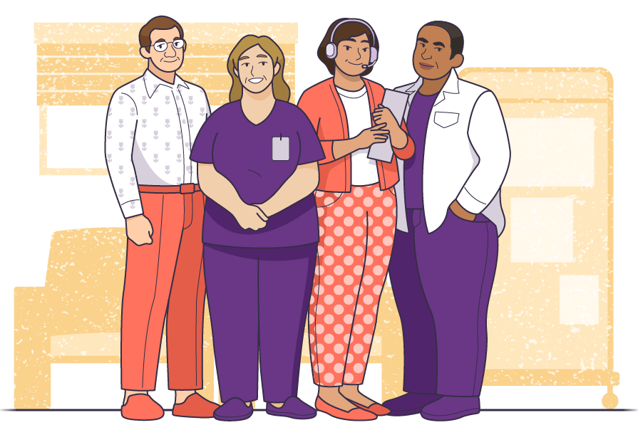 Patient support treatment team.