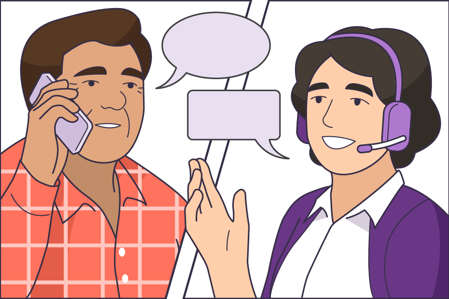 Individual talking to Kite Team on the phone.