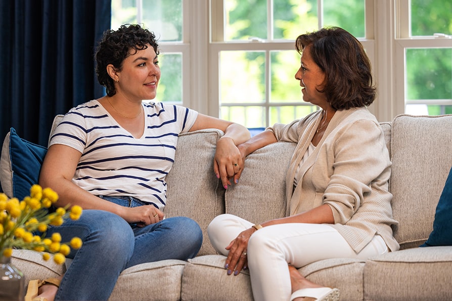 Layra YESCARTA® (axicabtagene ciloleucel) patient ambassador talking with Laura.