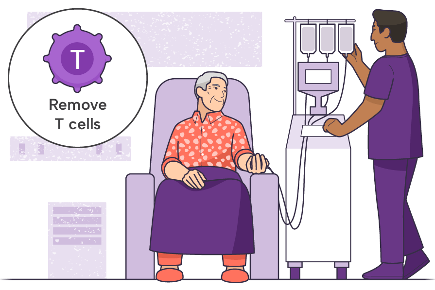T cells collected from patient via apheresis.